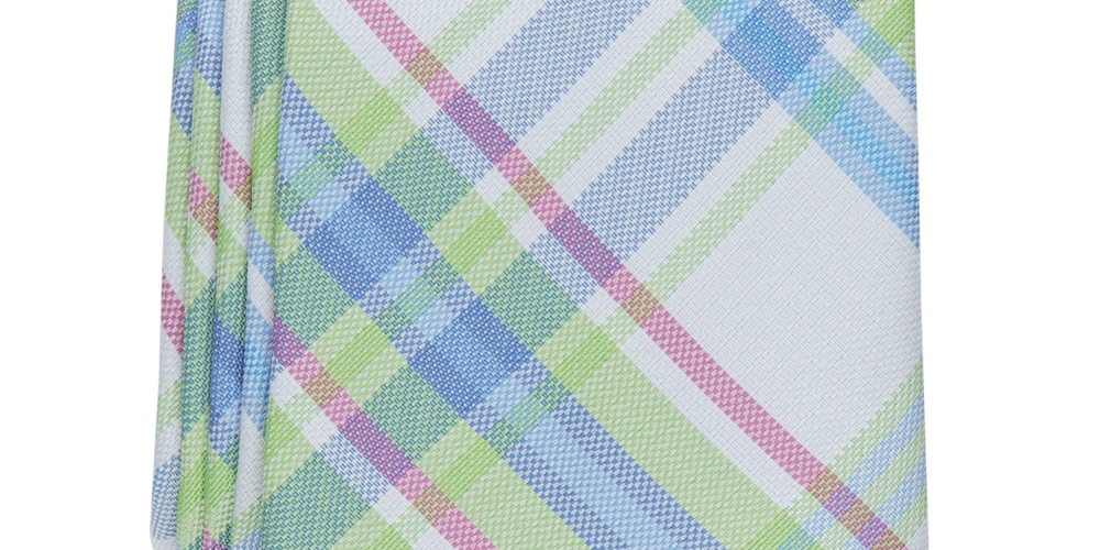 Club Room Men's Newbern Plaid Tie Green Size Regular