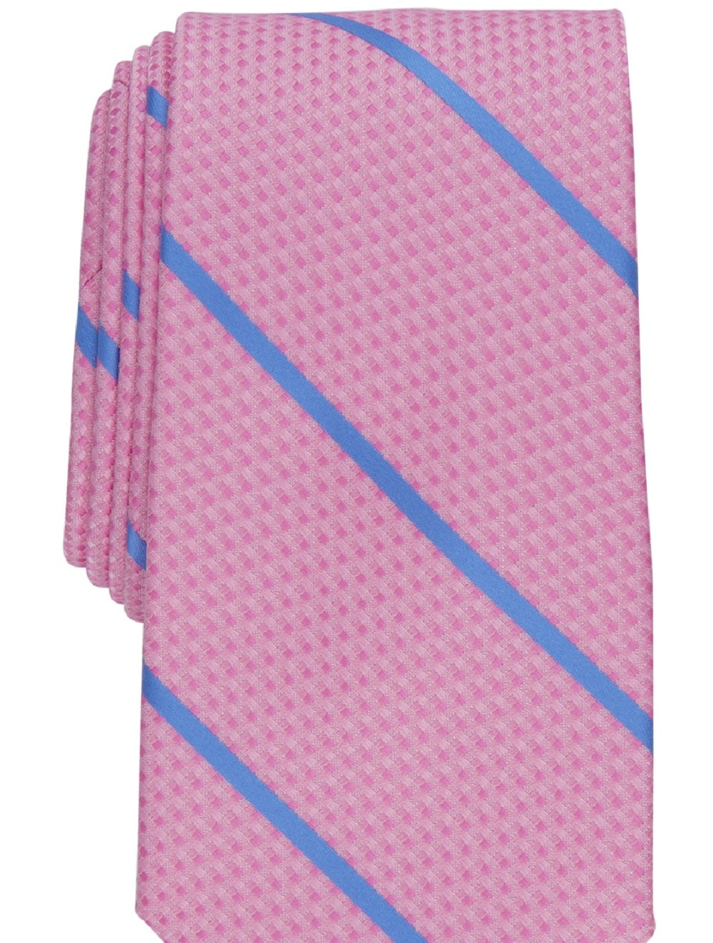 Perry Ellis Men's Pampel Classic Striped Geo Tie Pink Size Regular