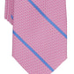 Perry Ellis Men's Pampel Classic Striped Geo Tie Pink Size Regular