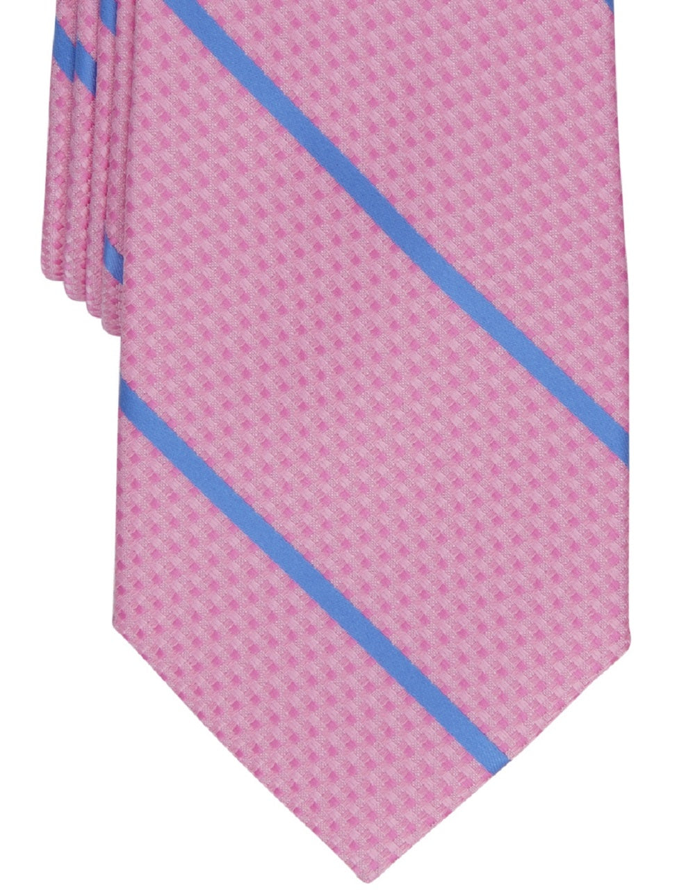 Perry Ellis Men's Pampel Classic Striped Geo Tie Pink Size Regular