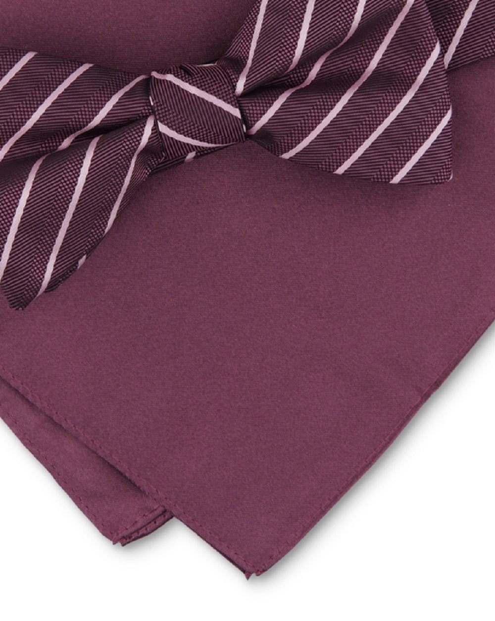 Alfani Men's Laurel Stripe Bow Tie & Pocket Square Set Purple Size Regular