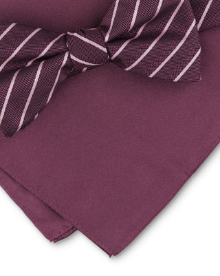 Alfani Men's Laurel Stripe Bow Tie & Pocket Square Set Purple Size Regular
