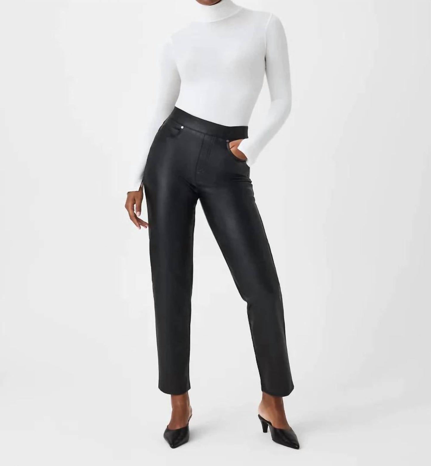 Spanx - Leather-like Straight Pants