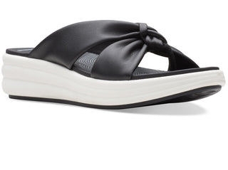 Clarks Women's Cloudsteppers Drift Ave Slip On Wedge Sandals Black Size 7.5 W