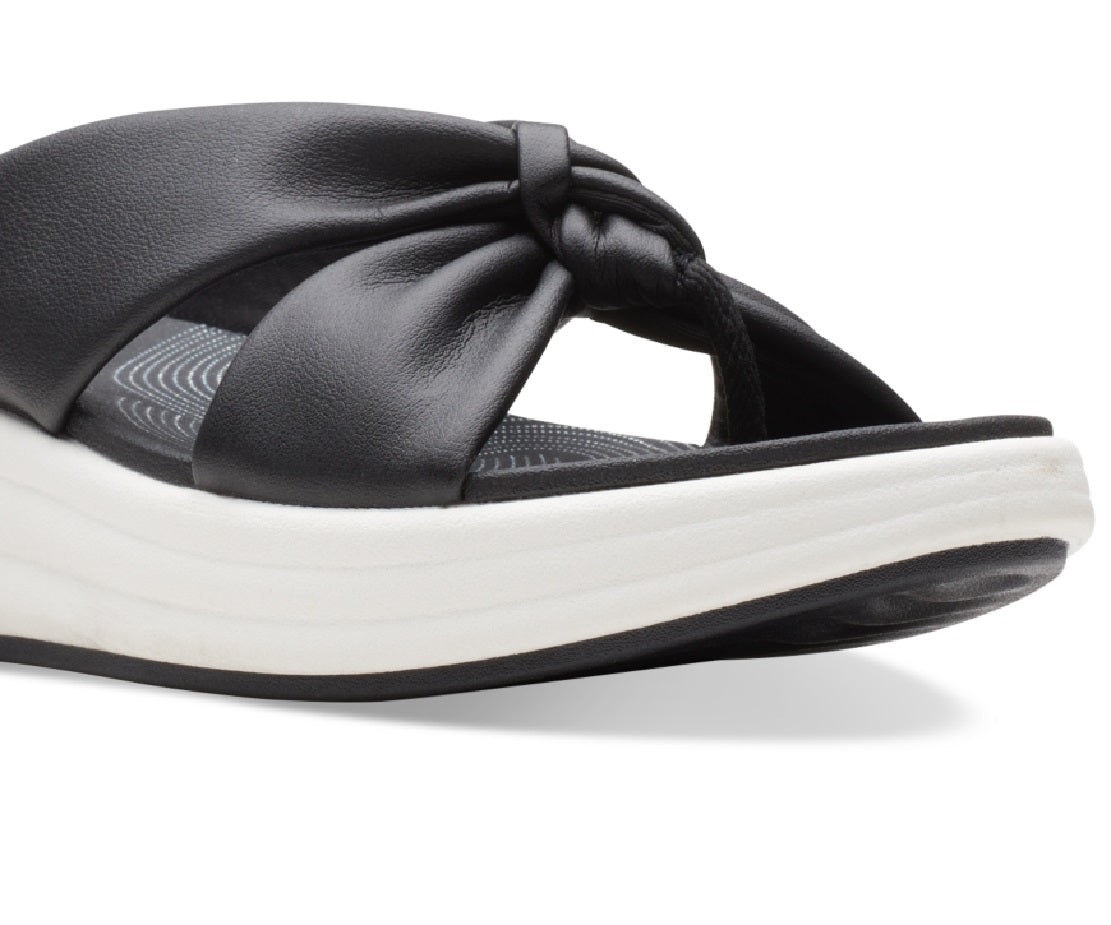 Clarks Women's Cloudsteppers Drift Ave Slip On Wedge Sandals Black Size 7.5 W