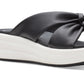 Clarks Women's Cloudsteppers Drift Ave Slip On Wedge Sandals Black Size 7.5 W
