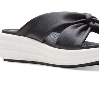 Clarks Women's Cloudsteppers Drift Ave Slip On Wedge Sandals Black Size 7.5 W