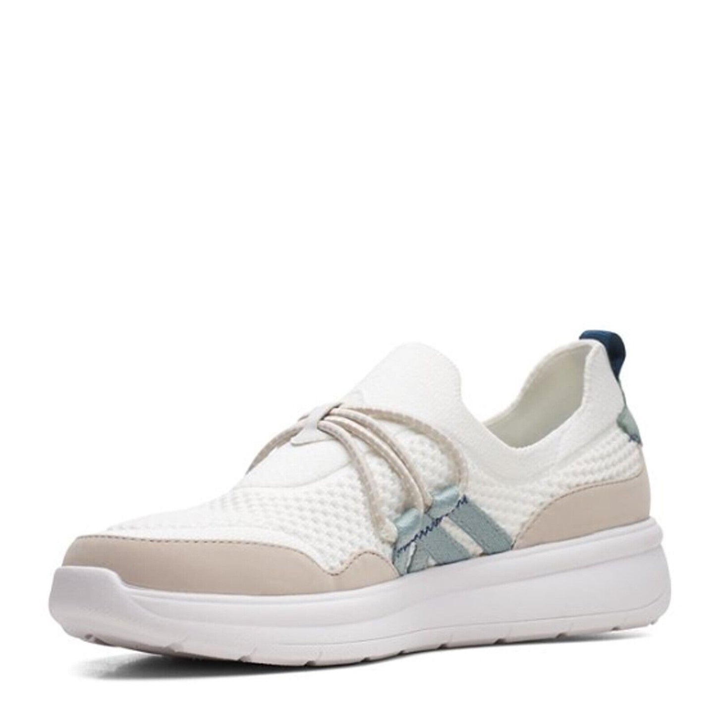 Clarks Women's Ezera Run Sneakers Shoes White Size 6.5 M