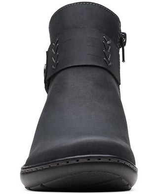 Clarks Women's Cora Rae Button Strap Ankle Booties Black Size 11 M