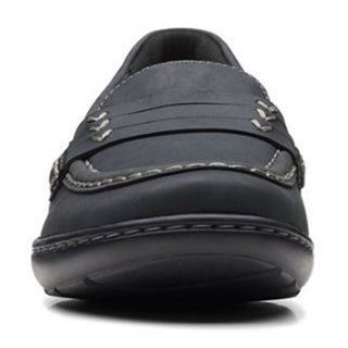 Clarks Women's Cora Shay Slip On Moc Toe Loafer Flats Black Size 8.5 W
