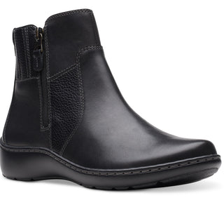Clarks Women's Cora Grace Zipper Ankle Booties Black Size 9 W