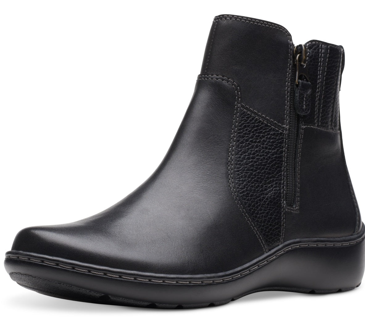 Clarks Women's Cora Grace Zipper Ankle Booties Black Size 9 W