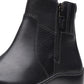 Clarks Women's Cora Grace Zipper Ankle Booties Black Size 9 W