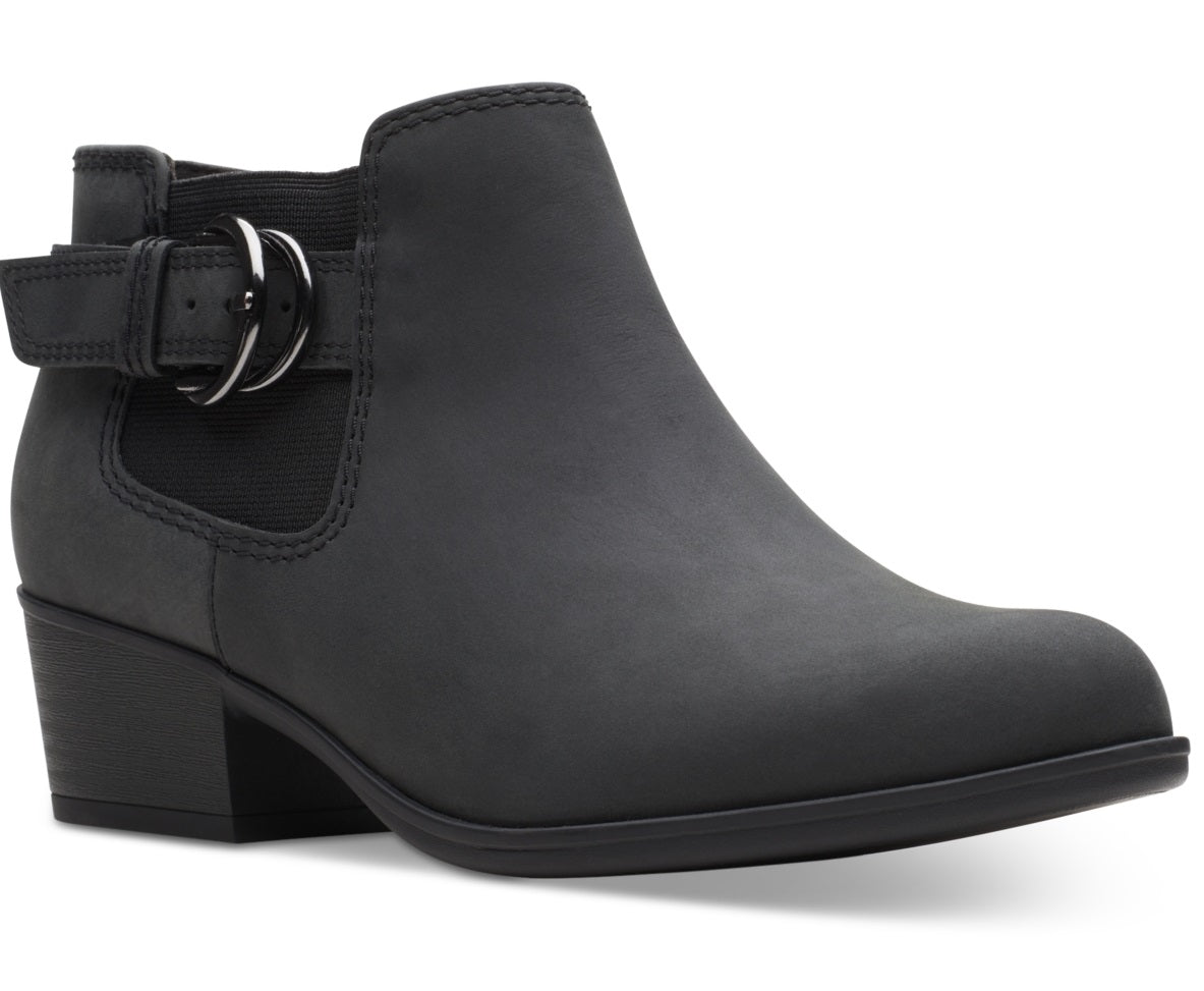Clarks Women's Adreena Field Booties Shoes Black Size 7.5 M