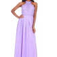 AX Paris Women's Lace Choker Neck Maxi Dress Purple Size 13