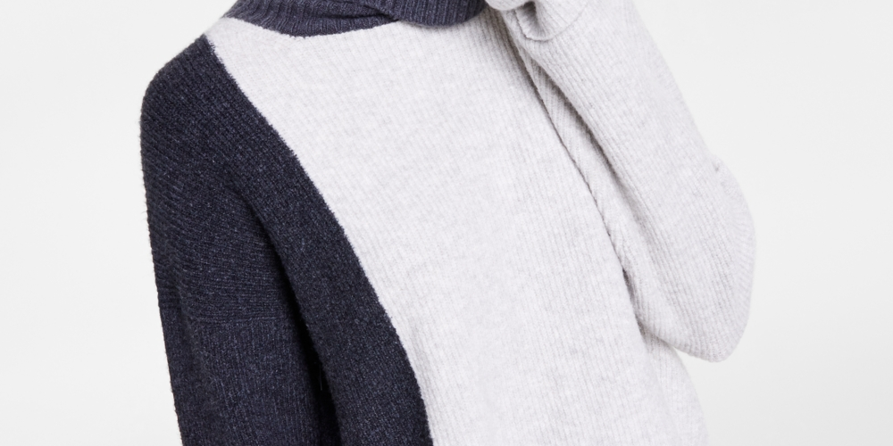 French Connection Women's Soft Stretch Turtleneck Sweater Gray Size Medium