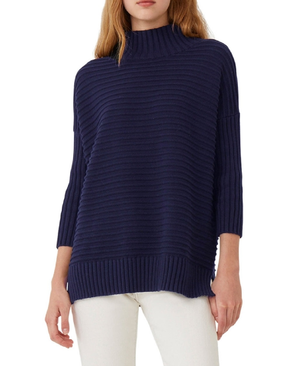 French Connection Women's Dropped Shoulder Sweater Blue Size Medium