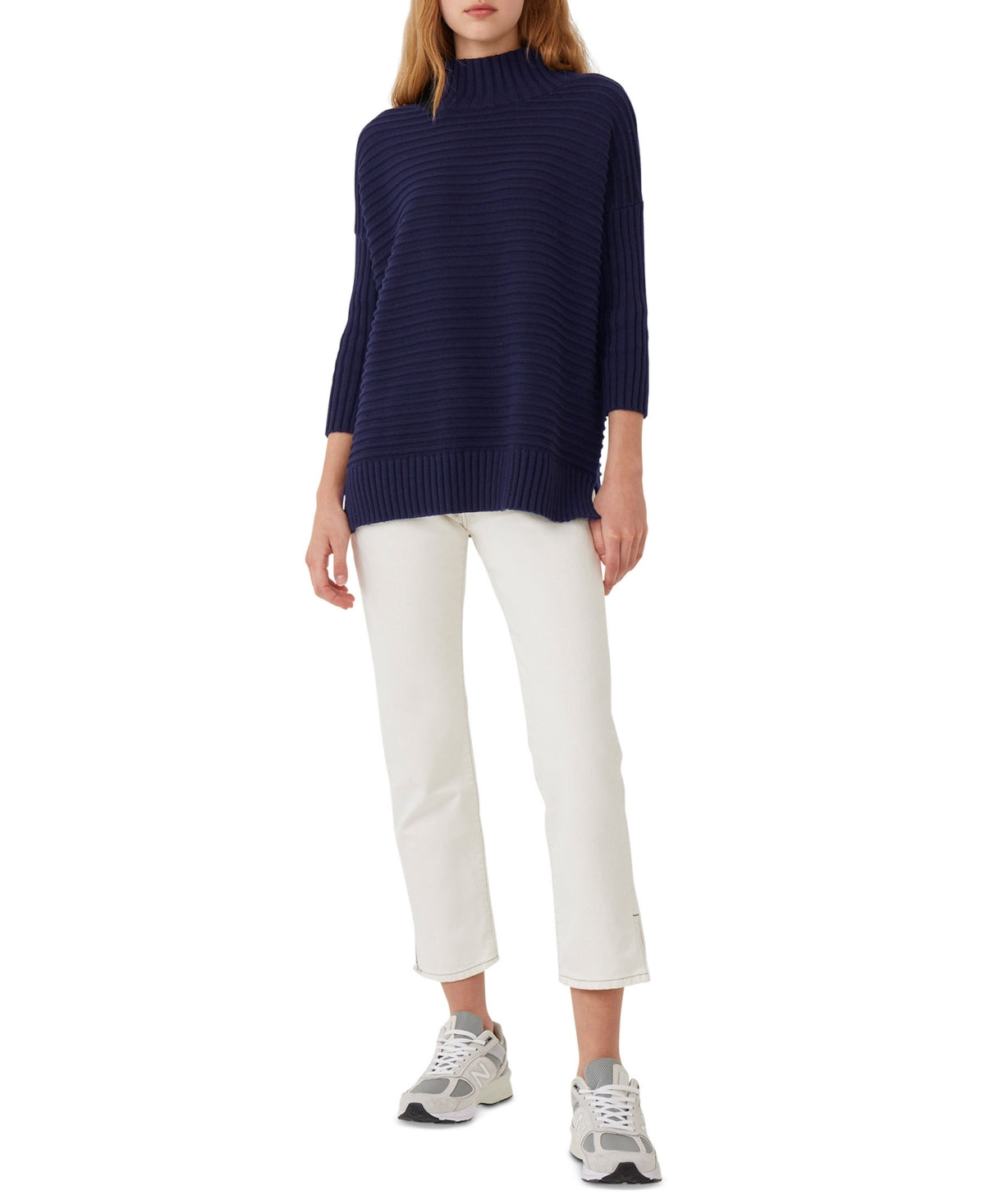 French Connection Women's Dropped Shoulder Sweater Blue Size Medium