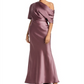 Amsale Women's Draped Satin One Shoulder Dress Purple Size 10