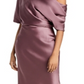 Amsale Women's Draped Satin One Shoulder Dress Purple Size 10