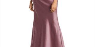 Amsale Women's Draped Satin One Shoulder Dress Purple Size 10
