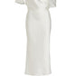 Amsale Women's Draped Pencil Midi Dress White Size 16