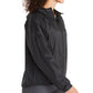 Marmot Women's Zippered Pocketed Water Repellant Droptail Hem Cuffed Sleeve Hooded Jacket Black Size Large