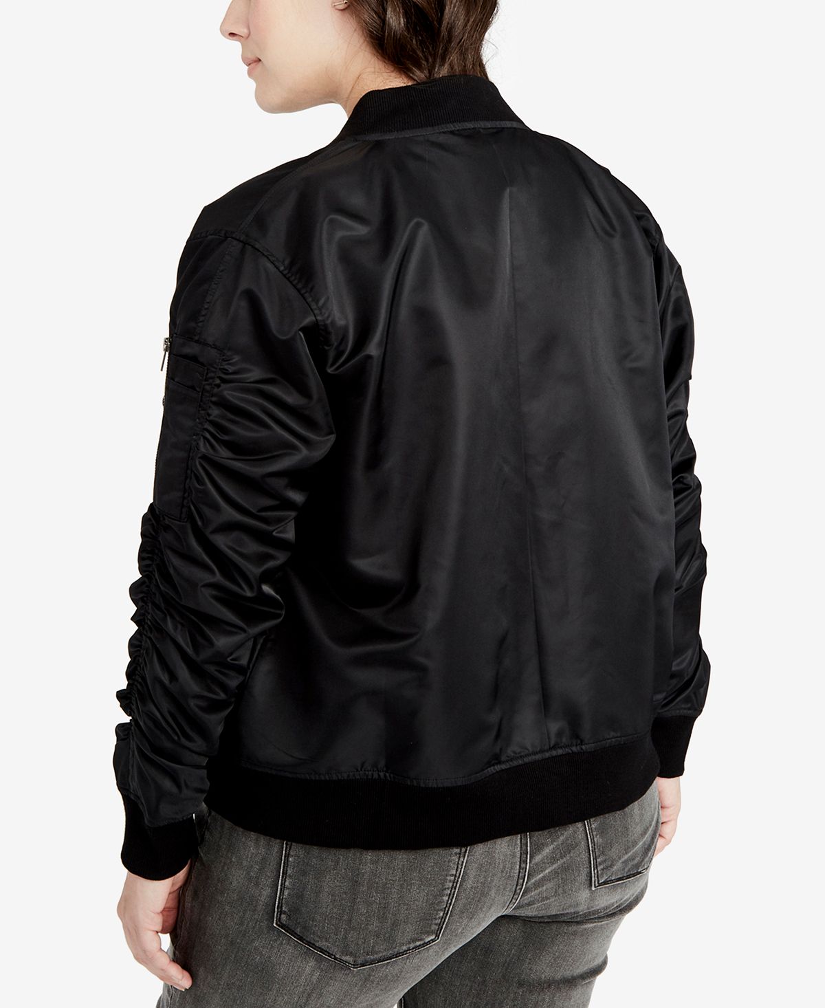 Rachel Roy Women's Trendy Plus Bomber Jacket Black Size 3X