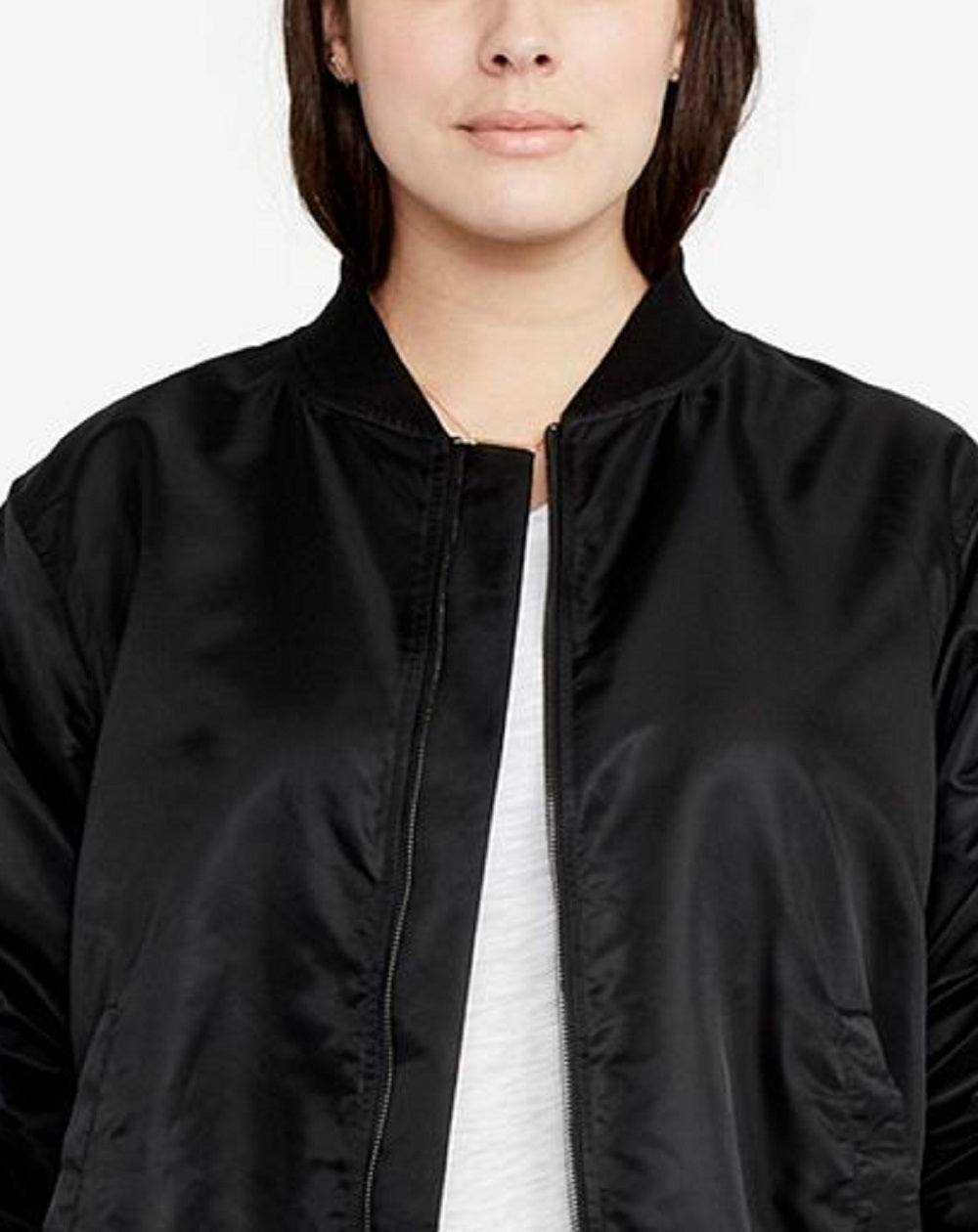 Rachel Roy Women's Trendy Plus Bomber Jacket Black Size 3X