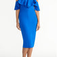 Rachel Roy Women's Off The Shoulder V Neck Ruffle Dress Blue Size X-Small