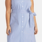 Rachel Rachel Roy Womens Plus Sabrina Striped Knee-Length Shirtdress Blue Size 22 W
