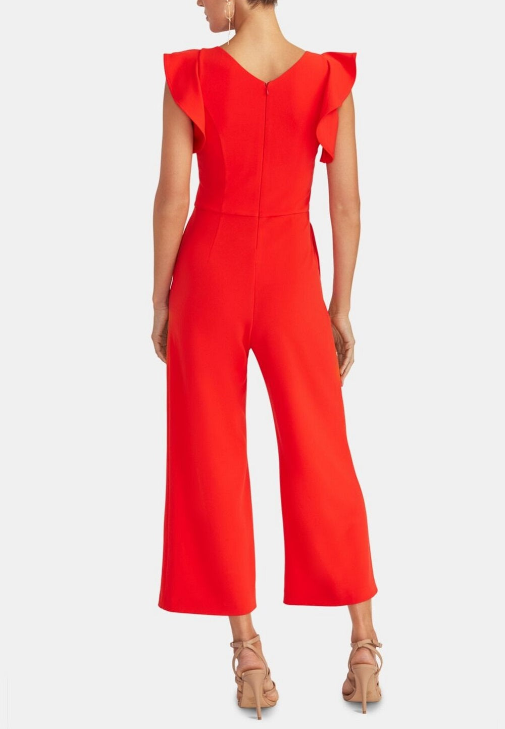 Rachel Roy Women's V Neck Party Cropped Jumpsuit Red Size X-Small