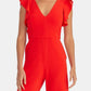 Rachel Roy Women's V Neck Party Cropped Jumpsuit Red Size X-Small