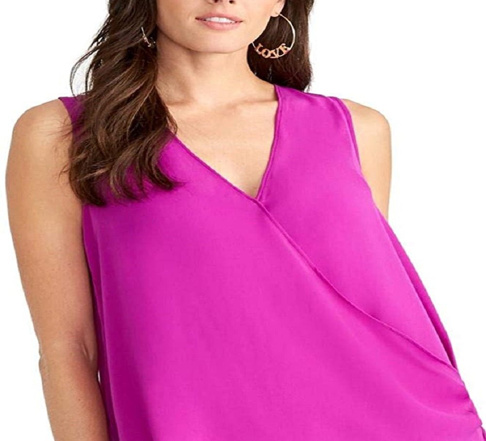Rachel Roy Women's Surplice Blouse Fucsia Size Small