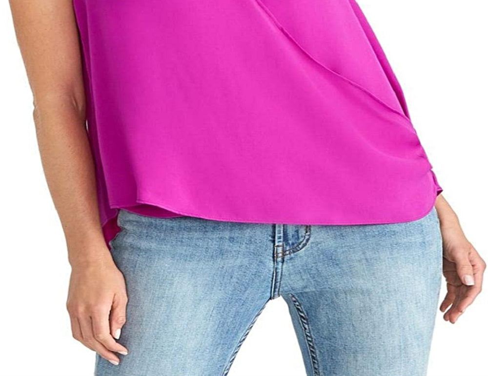 Rachel Roy Women's Surplice Blouse Fucsia Size Small