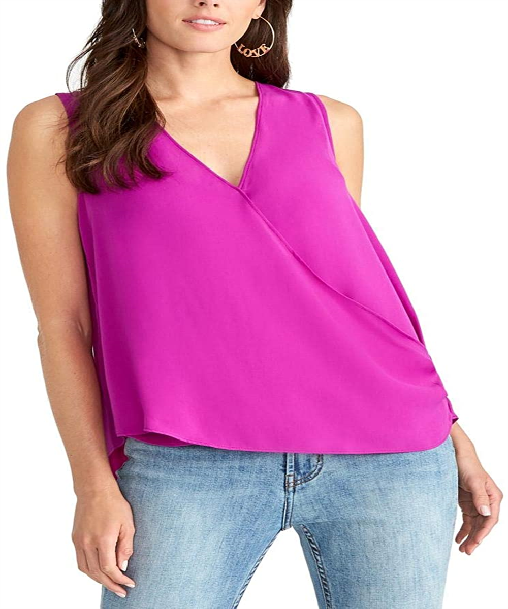 Rachel Roy Women's Surplice Blouse Fucsia Size Small