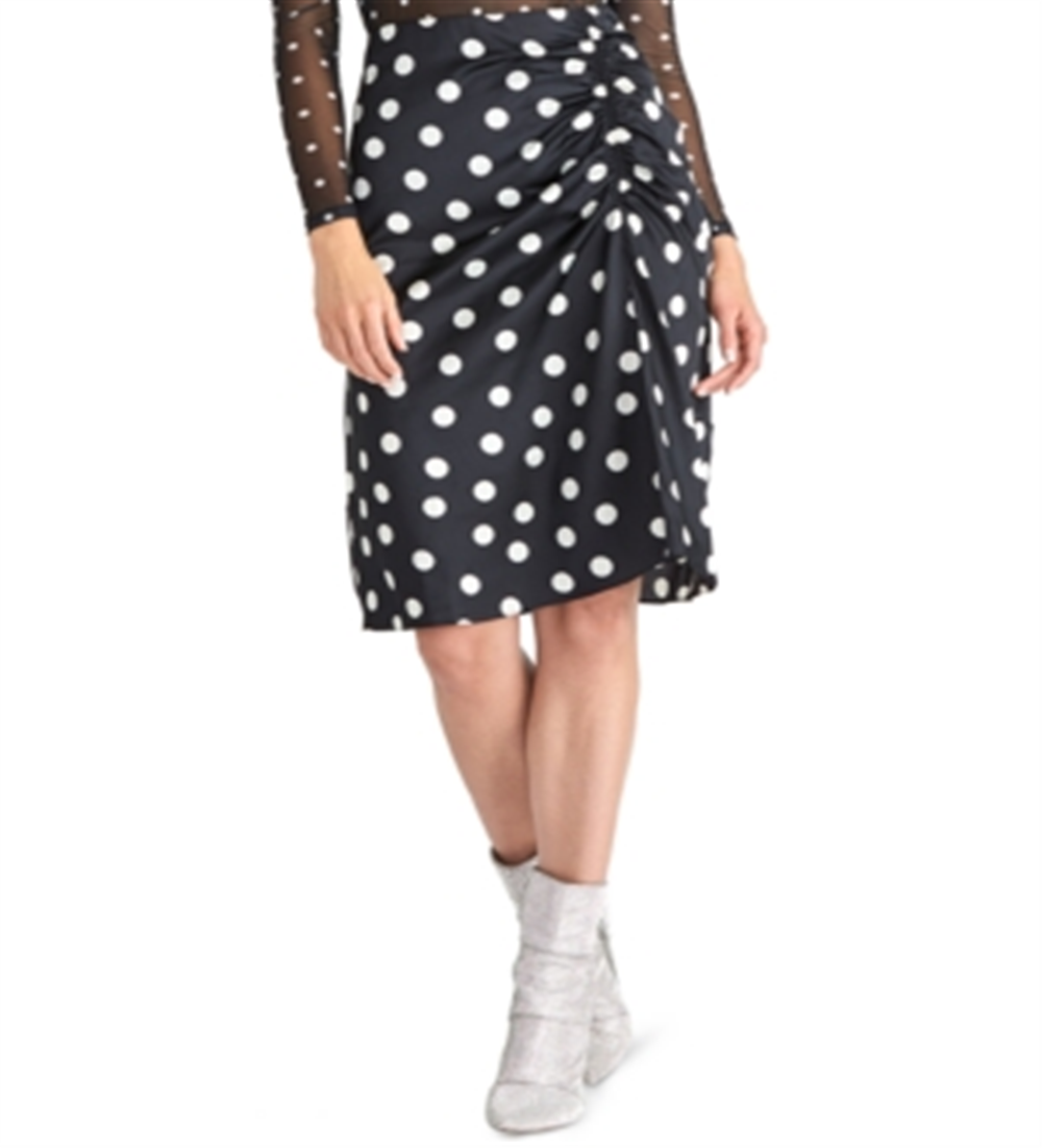 Rachel Roy Women's Susannah Polka Dot Gathered Skirt Black Size 0