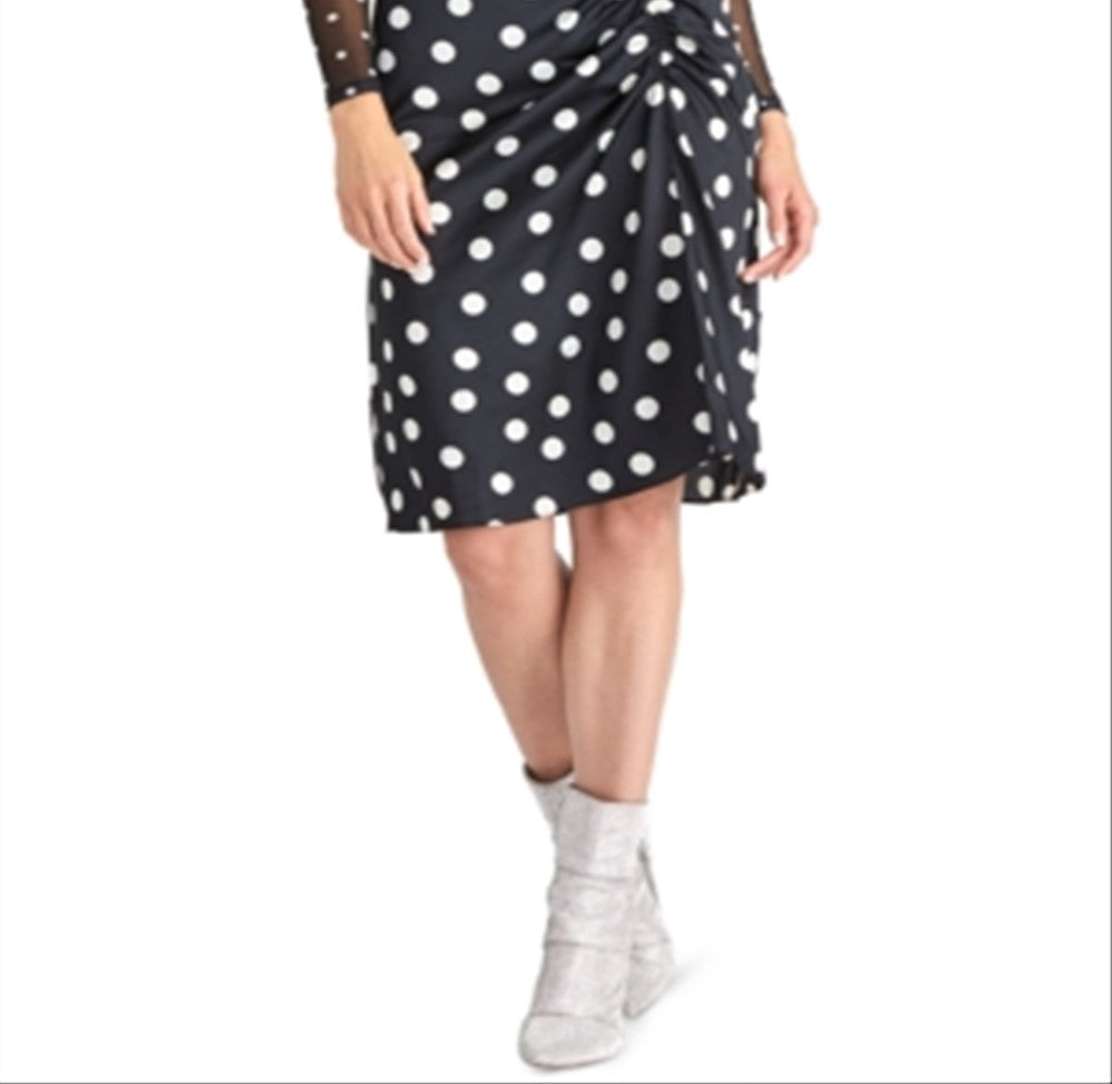 Rachel Roy Women's Susannah Polka Dot Gathered Skirt Black Size 0