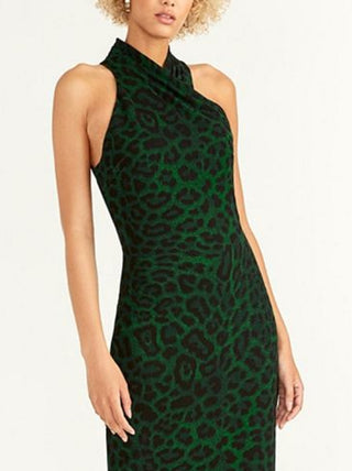 Rachel Roy Women's Jaguar Print Sheath Dress Green Size X-Large
