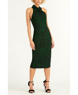 Rachel Roy Women's Sleeveless Printed Halter Dress Green Size XX-Large