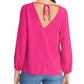 Rachel Roy Women's 3/4 Sleeve V Neck Top Pink Size X-Large