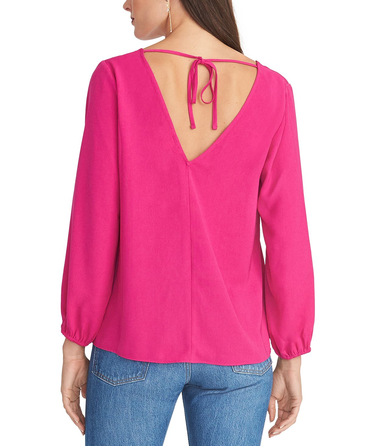 Rachel Roy Women's 3/4 Sleeve V Neck Top Pink Size X-Large