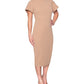 Rachel Roy Women's Ruffle Sleeve Midi Dress Brown Size Large
