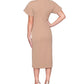 Rachel Roy Women's Ruffle Sleeve Midi Dress Brown Size Large