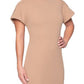 Rachel Roy Women's Ruffle Sleeve Midi Dress Brown Size Large