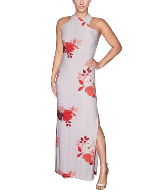 Rachel Roy Women's Crisscross Halter Maxi Dress Purple Size XX-Large