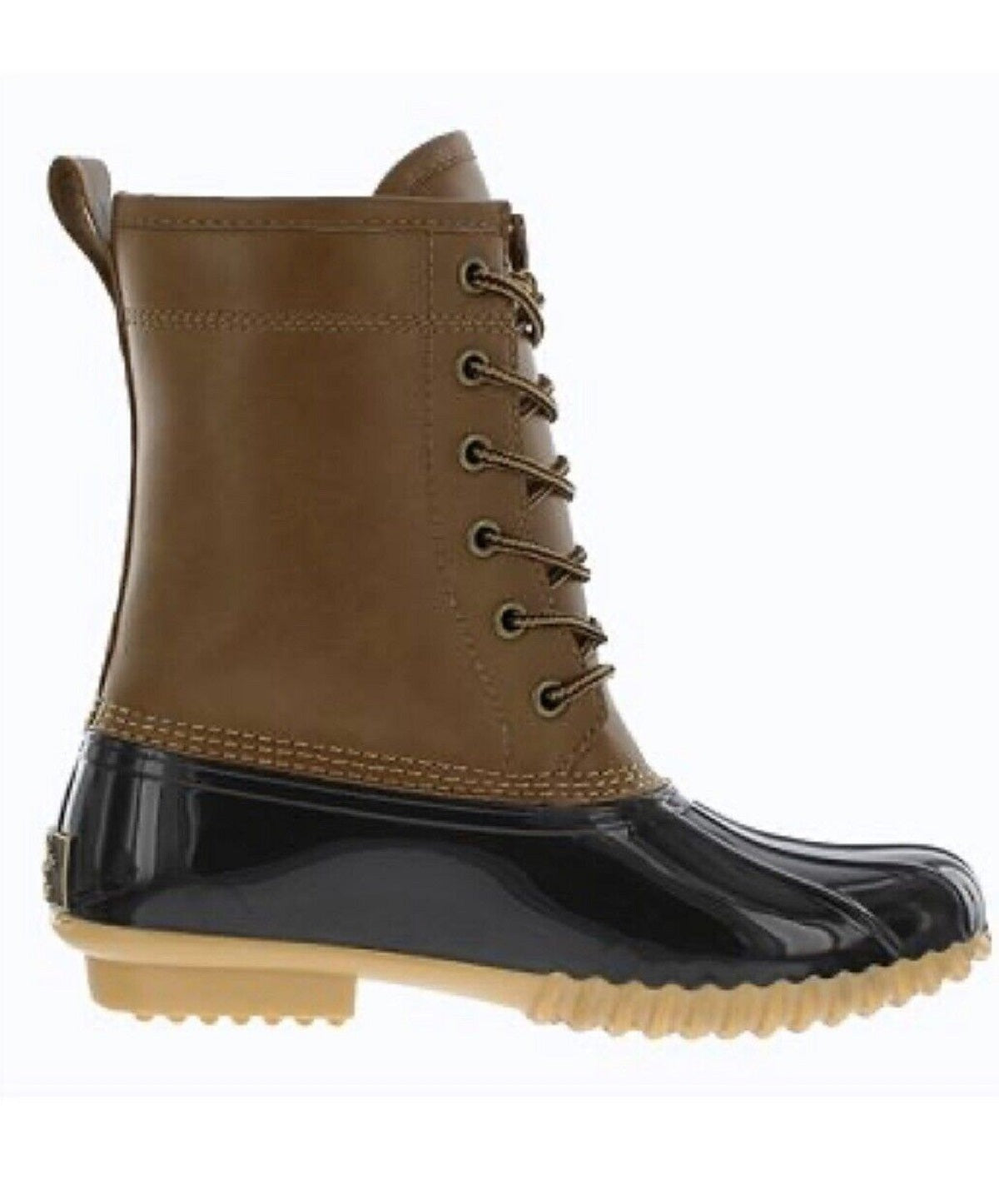 Sporto Women's Ariel Faux Leather Ankle Rain Boots Brown Size 7 M