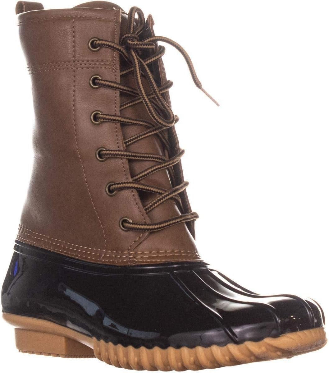 Sporto Women's Ariel Faux Leather Ankle Rain Boots Brown Size 8.5