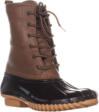 Sporto Women's Ariel Faux Leather Ankle Rain Boots Brown Size 8.5