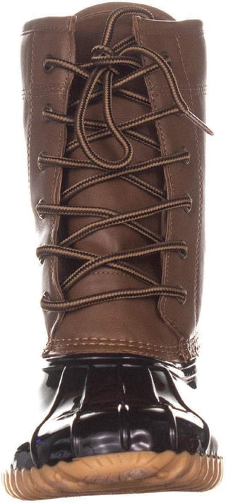 Sporto Women's Ariel Faux Leather Ankle Rain Boots Brown Size 8.5